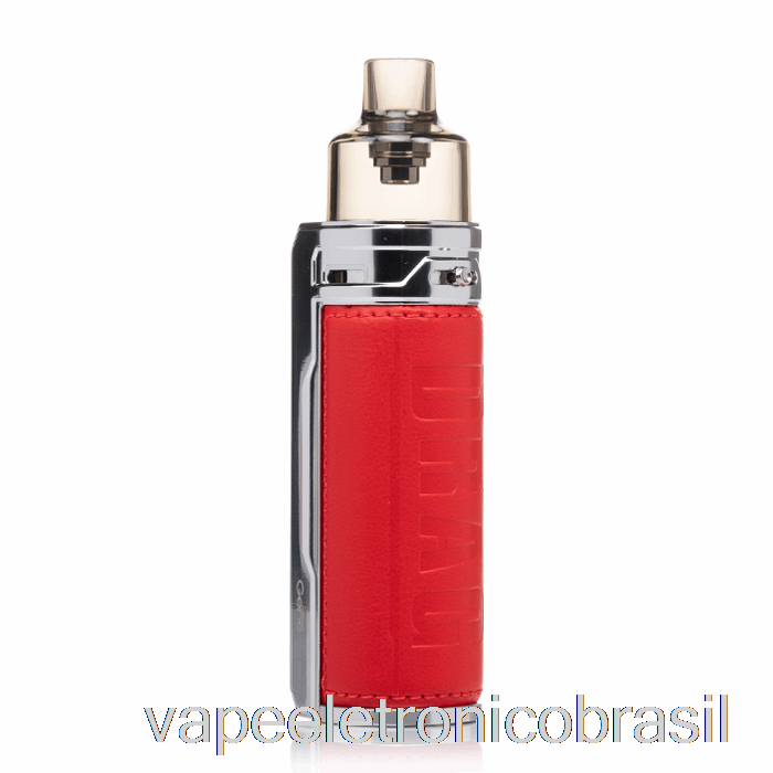 Vape Eletrônico Voopoo Drag S 60w Pod Mod Kit Prata Vermelho